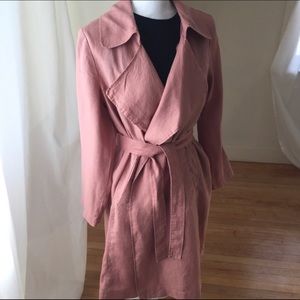 NWT Catherine Maldrino Blush Linen Coat Size M